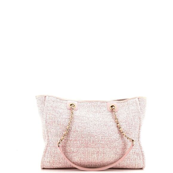 Chanel Deauville Tote Raffia with Glitter Detail Small Pink - Picture 4 of 8